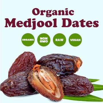 Food to Live - Organic Medjool Dates, 2 Pounds Non-GMO, Whole Dried Dated with Pits, Large Size, Unsweetened, Unsulphured, Vegan, Sirtfood, Bulk.