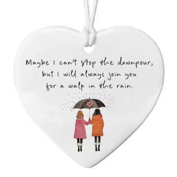 Walk With You In The Rain Ornament, Friendship Gift For Best Friend, Sympathy Gift, Encouragement Gi...