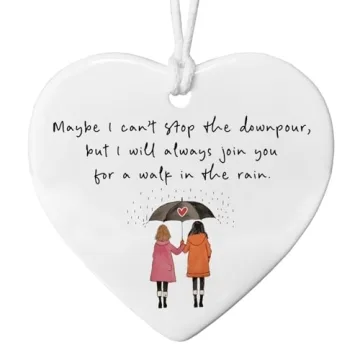 Walk With You In The Rain Ornament, Friendship Gift For Best Friend, Sympathy Gift, Encouragement Gi...