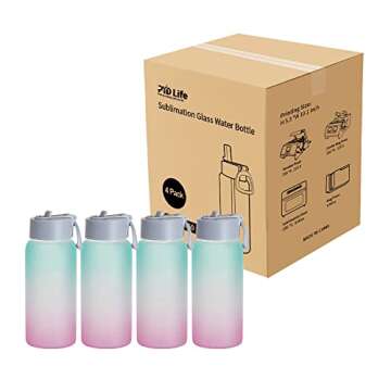 Customizable 25 OZ Sublimation Glass Water Bottles Pack