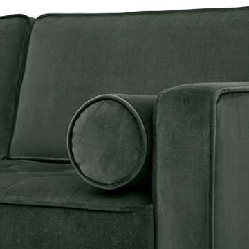 Amazon Brand – Rivet Aiden Mid-Century Modern Tufted Velvet Loveseat Sofa (74") - Hunter Green