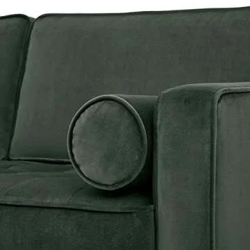 Amazon Brand – Rivet Aiden Mid-Century Modern Tufted Velvet Loveseat Sofa (74") - Hunter Green