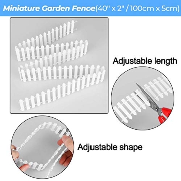 Tonsiki Fairy Garden Wooden Fence - 40 Inch Charming Décor