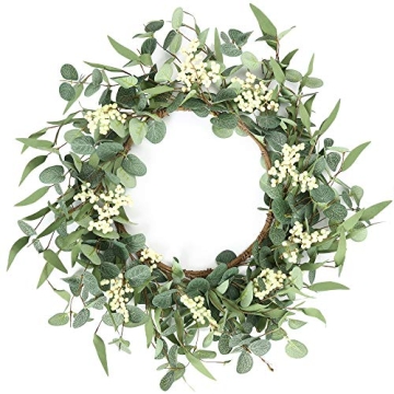 Elegant Pinkpum 20'' Eucalyptus Wreath for Home Decor