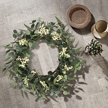 Elegant Pinkpum 20'' Eucalyptus Wreath for Home Decor