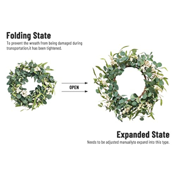 Elegant Pinkpum 20'' Eucalyptus Wreath for Home Decor