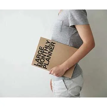 JSTORY Large Monthly Planner Lays Flat Undated Year Round Flexible Cover Goal/Time Organizer Thick Paper Eco Friendly Customizable Stitch Bound A4 16 Months 18 Sheets Pink