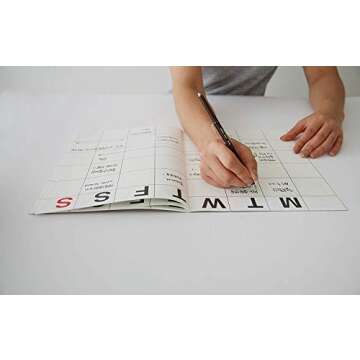 JSTORY Large Monthly Planner Lays Flat Undated Year Round Flexible Cover Goal/Time Organizer Thick Paper Eco Friendly Customizable Stitch Bound A4 16 Months 18 Sheets Pink