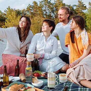 Hasense Stackable Coffee Mugs Set of 4 with Rack