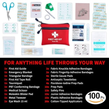 100-Piece First Aid Kit Compact HSA FSA Eligible