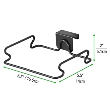 mDesign Compact Over-Cabinet Trash Bag Holder for Small Spaces