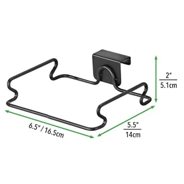 mDesign Compact Over-Cabinet Trash Bag Holder for Small Spaces