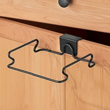mDesign Compact Over-Cabinet Trash Bag Holder for Small Spaces