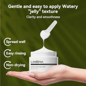 LANBENA 2.0 Blackhead Remover - 60 Pieces Peel Off Mask for Nose & Face, Nose Plants Pore Strips with Salicylic Acid, Blackhead Removal Kit 1.05oz
