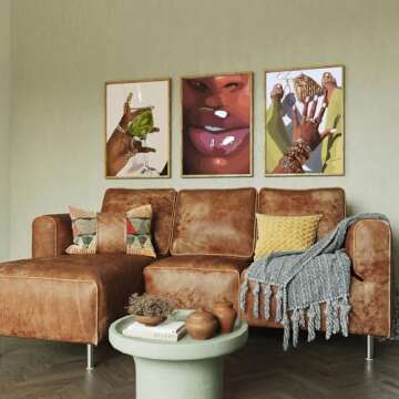 Black Woman Wall Art Set of 3 Black Girl Wall Art Decor Black Woman Portrait Artwork African American Black Women Canvas Wall Art Abstract African Women Pictures for LivingRoom Bedroom 12"x16"Unframed