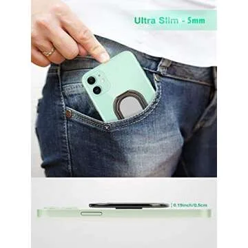 Phone Ring Holder Finger Kickstand 360°Rotation Cellphone Back Grip Foldable Cell Phone Stand for Desk Compatible with iPhone iPad Smartphones Tablets (with Universal Magnetic Car Mount)