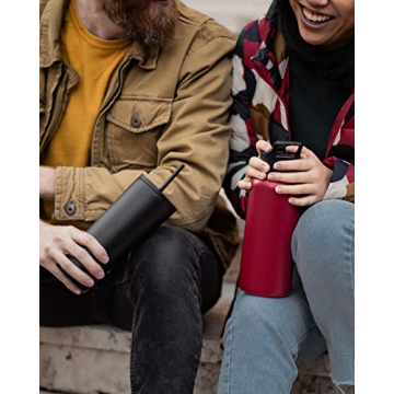 Simple Modern 1 Gallon 128 oz Water Bottle with Straw, Handle and Chug Lid Vacuum Insulated Stainless Steel Metal Thermos Bottles | Big Leak Proof BPA-Free Flask | Summit Collection | Midnight Black