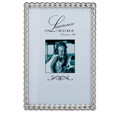 Lawrence Frames Deluxe Rope Design 4x6 Silver Metal Frame for Home Decor