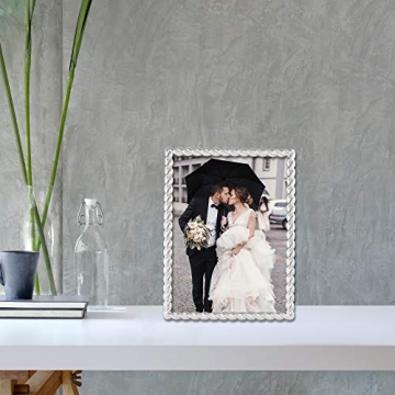 Elegant 4x6 Rope Design Silver Photo Frame