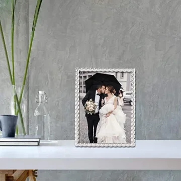 Elegant 4x6 Rope Design Silver Photo Frame