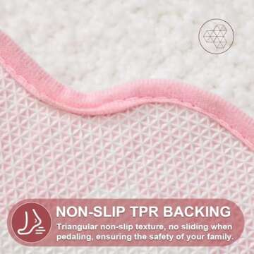 ORTIGIA Scalloped Pink Bathroom Rugs Non Slip Washable, Quick Dry Absorbent Soft Plush Microfiber Bath Mats, Bath Rugs for Bathroom Floor Carpet for Sink Bedroom, Pink and White, 20x32