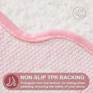 ORTIGIA Scalloped Pink Bathroom Rugs Non Slip Washable, Quick Dry Absorbent Soft Plush Microfiber Bath Mats, Bath Rugs for Bathroom Floor Carpet for Sink Bedroom, Pink and White, 20x32