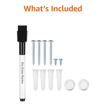 Amazon Basics Magnetic Dry Erase Whiteboard, 36 x 24-Inch, Aluminum Frame, Silver/White