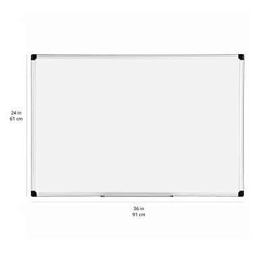 Amazon Basics Magnetic Dry Erase Whiteboard, 36 x 24-Inch, Aluminum Frame, Silver/White