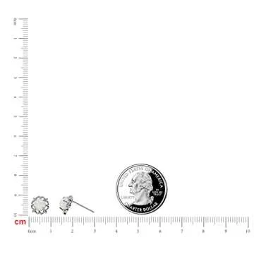 Opal Earrings Studs with 6mm Round Birthstone Gemstone Flower Earrings 925 Sterling Silver Stud Earrings for Sensitive Ears Opal Jewelry for Women Teens Girls Handmade Earrings Gift for Birthday