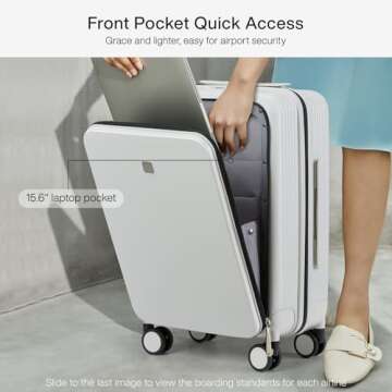 Hanke Grace Suitcases with Wheels - Hard Shell Carry-On Luggage for Short Business Trips