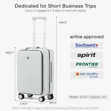 Hanke Grace 20 Inch Lightweight Carry-On Suitcase