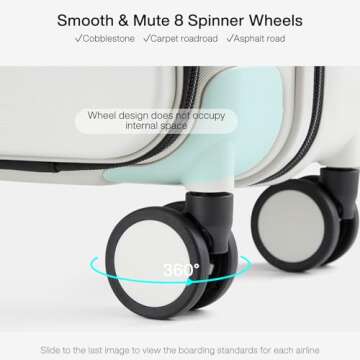 Hanke Grace 20 Inch Lightweight Carry-On Suitcase