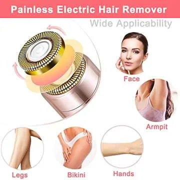 LAIKME Facial Hair Removal for Women, Mini Hair Remover, Electric Razor Shaver Portable Bikini Epilator for Lips, Chin, Armpit, Peach Fuzz, Fingers, Neck, Cheek and USB Rechargeable (Pink)