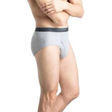Fruit Of The Loom Mens Tag-free Cotton Briefs Underwear, 6 Pack - Assorted Colors, Large US