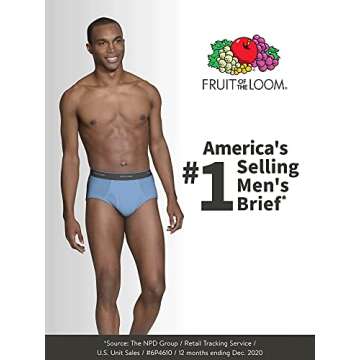 Fruit Of The Loom Mens Tag-free Cotton Briefs Underwear, 6 Pack - Assorted Colors, Large US