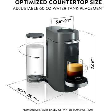 Nespresso VertuoPlus Deluxe Coffee Machine with Frother