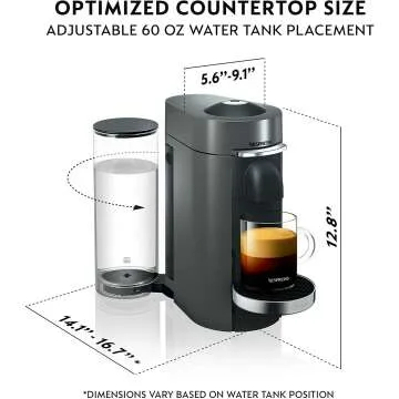 Nespresso VertuoPlus Deluxe Coffee Machine with Frother