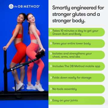 The DB Method Squat Machine, Workout Equipment for Home Gym, Exercise Leg and Glutes, Low Impact Lower Body Fitness Workouts, Training for Total-Body, Easy Setup, Foldable for Storage