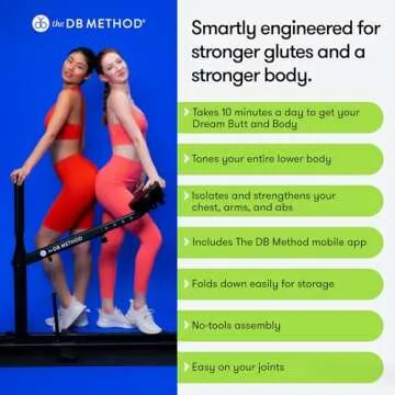 The DB Method Squat Machine, Workout Equipment for Home Gym, Exercise Leg and Glutes, Low Impact Lower Body Fitness Workouts, Training for Total-Body, Easy Setup, Foldable for Storage