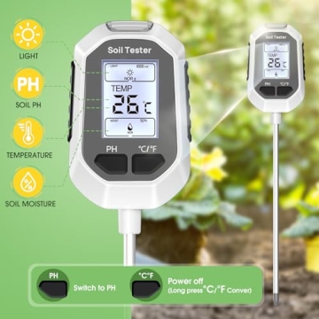 Soil Moisture Meter with pH and Temperature Functions