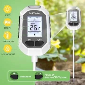 Soil Moisture Meter with pH and Temperature Functions