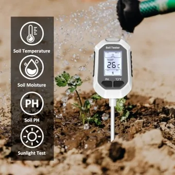 Soil Moisture Meter with pH and Temperature Functions