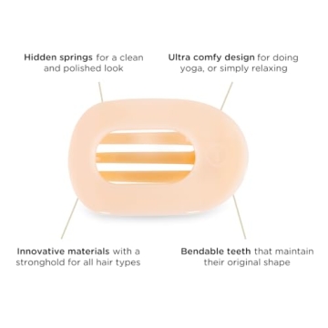 TELETIES Flat Round Hair Clip for All Hair Types - Comfortable & Durable