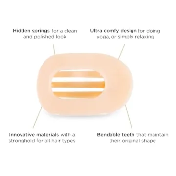 TELETIES Flat Round Hair Clip for All Hair Types - Comfortable & Durable