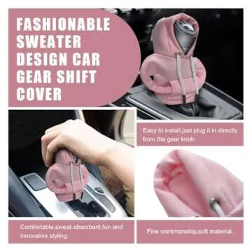 JOYCOURT Car Gear Shift Hoodie, Fashionable Gear Shift Knob Cover, Mini Hoodie for Auto Shifter, Auto Interior Cute Gadgets, Universal Car Decoration Accessories