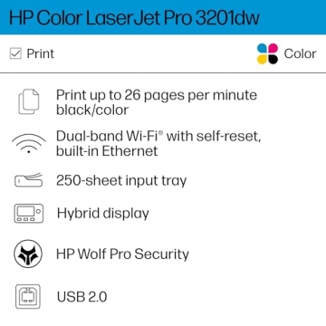 HP Color LaserJet Pro 3201dw Wireless Printer