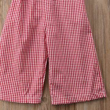 Toddler Baby Girl Red Plaid Big Bow Romper Jumpsuit