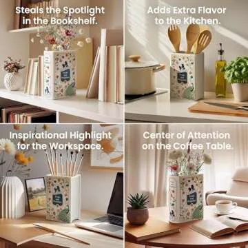 H&H Pride and Prejudice Book Vase For Flowers - Large Ceramic Book Planter Pot - Jane Austen Bookish Decor - Top #1 Pride and Prejudice Gifts and Book Vases - Bookshelf Vase For Flowers - 2025 Edition