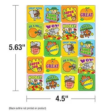 Carson Dellosa 120 Fall Stickers for Kids, 6 Sheets of Pumpkin, Autumn Leaves, Scarecrow & Positive Affirmations Incentives for Prizes, Reward Chart, School Supplies for Teachers, Classroom Must Haves