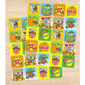 Carson Dellosa 120 Fall Stickers for Kids, 6 Sheets of Pumpkin, Autumn Leaves, Scarecrow & Positive Affirmations Incentives for Prizes, Reward Chart, School Supplies for Teachers, Classroom Must Haves